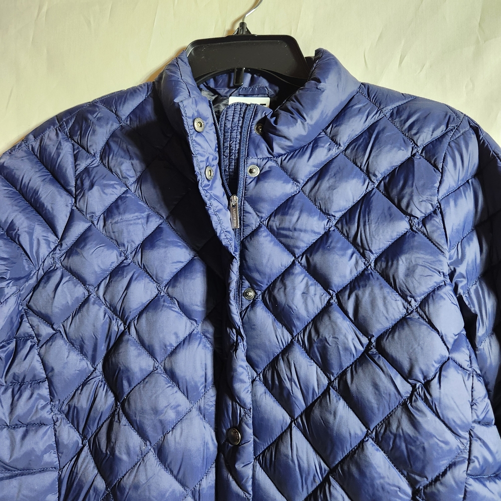 Lands End Elegant Blue Quilted Down  Puffer Jacket Small Winter - Picture 7 of 13